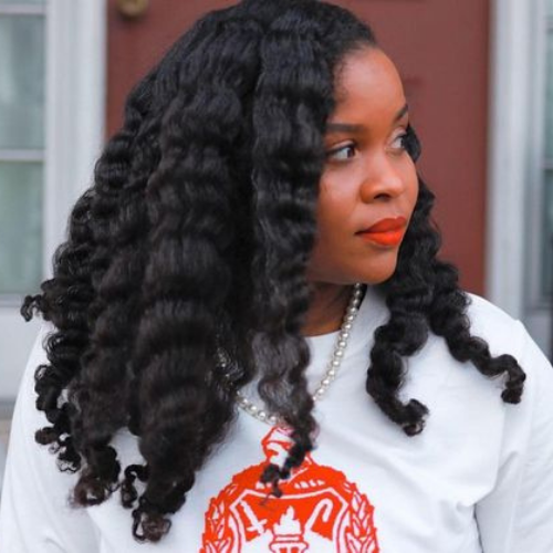 Black woman with long natural hair